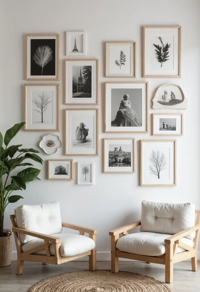 25+ Aesthetic Room Wall Ideas for a Cozy Trendy Space - 16. Layered Artwork Displays