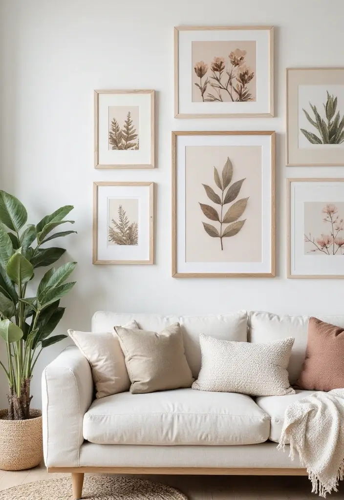 25+ Aesthetic Room Wall Ideas for a Cozy Trendy Space - 18. Nature-Inspired Wall Art
