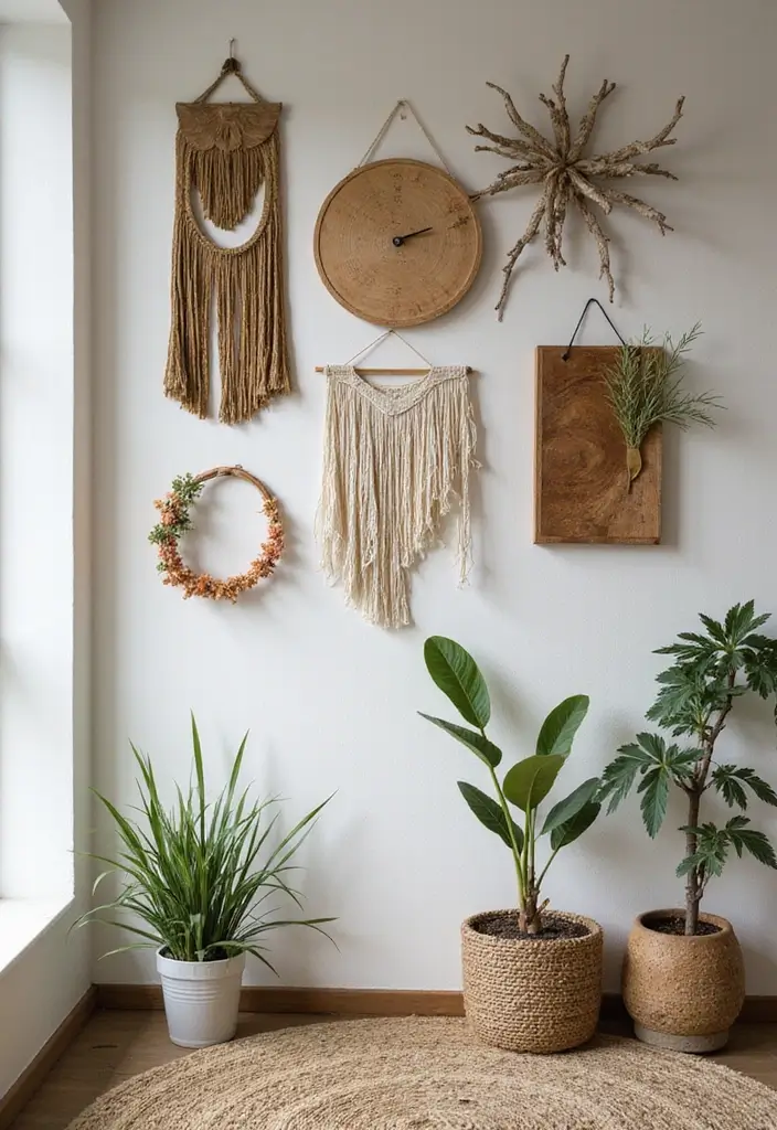 25+ Aesthetic Room Wall Ideas for a Cozy Trendy Space - 19. Eco-Friendly Wall Decor