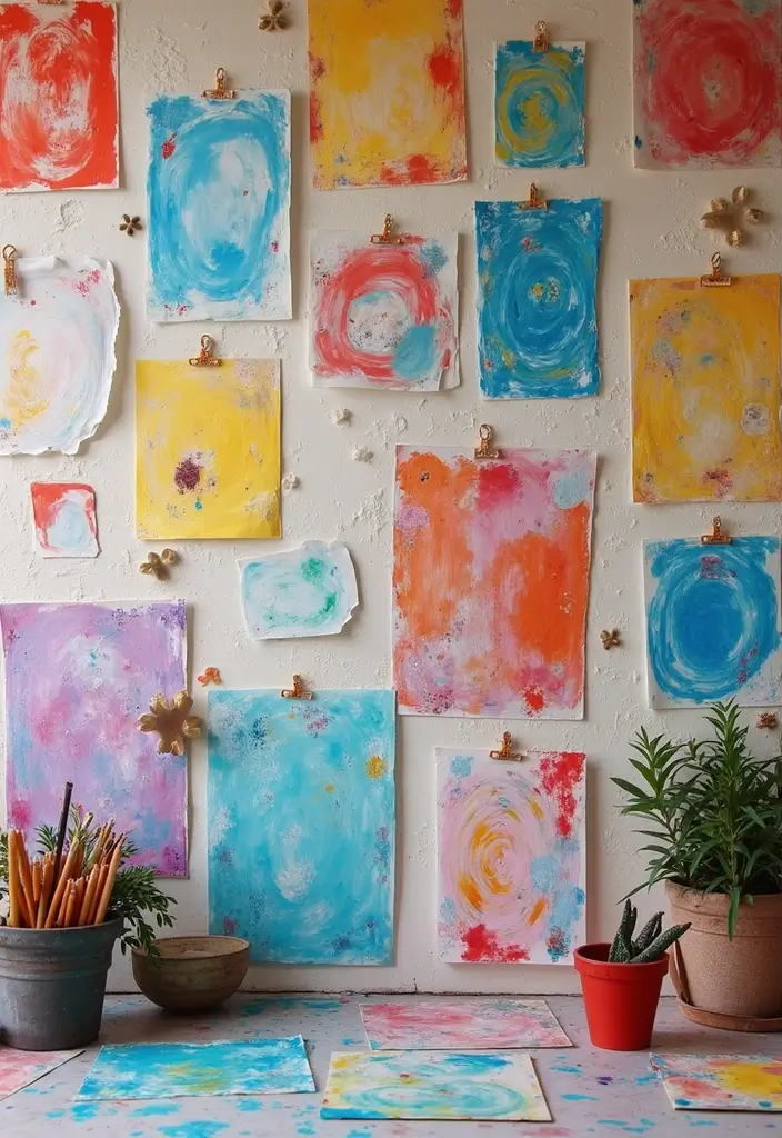 25+ Aesthetic Room Wall Ideas for a Cozy Trendy Space - 21. DIY Art Projects