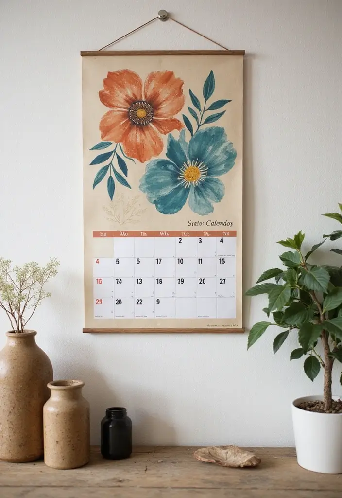 25+ Aesthetic Room Wall Ideas for a Cozy Trendy Space - 23. Inspirational Wall Calendars