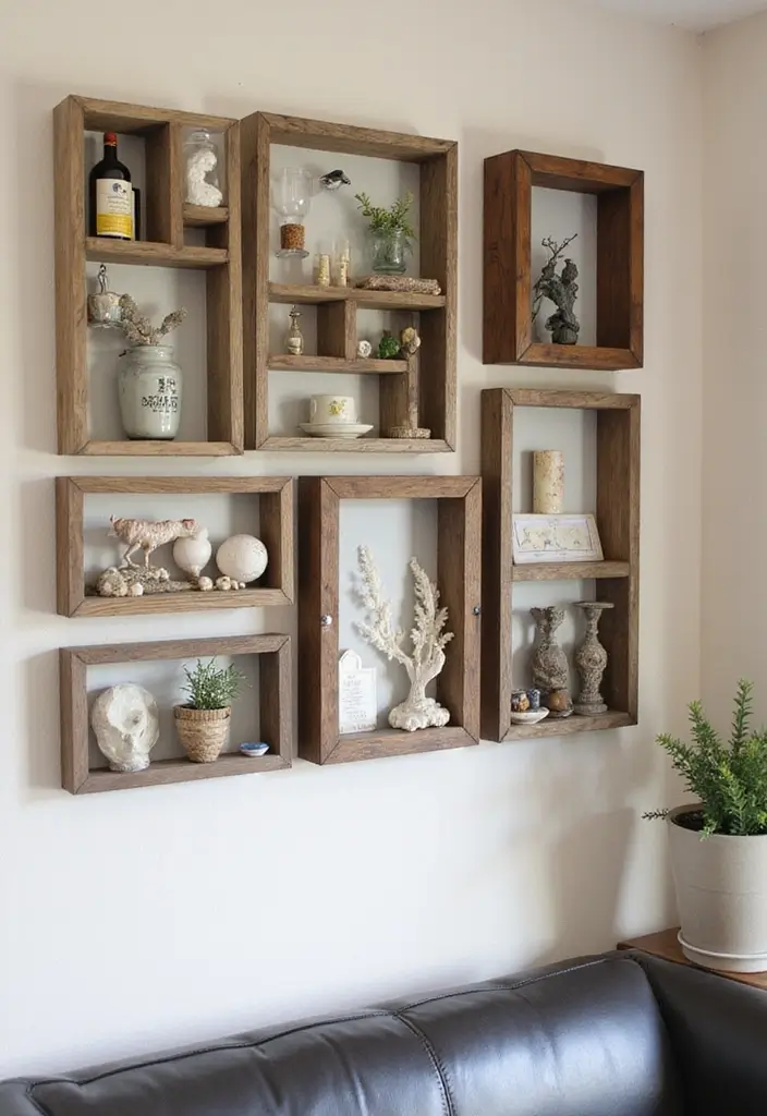 25+ Aesthetic Room Wall Ideas for a Cozy Trendy Space - 8. Artistic Shadow Boxes