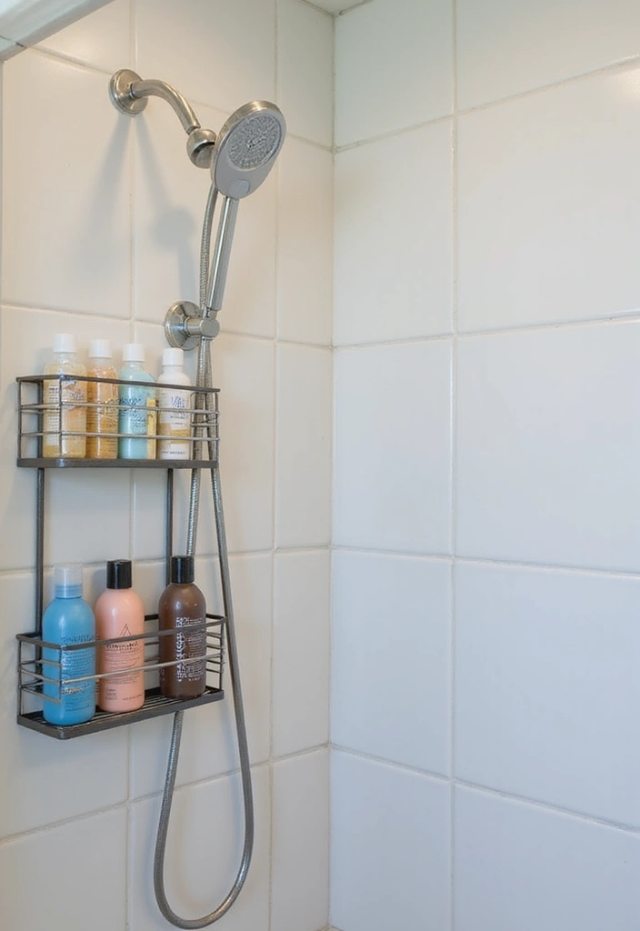 25+ Bathroom Storage Ideas to Declutter and Beautify Your Space - 10. Stylish Shower Caddies