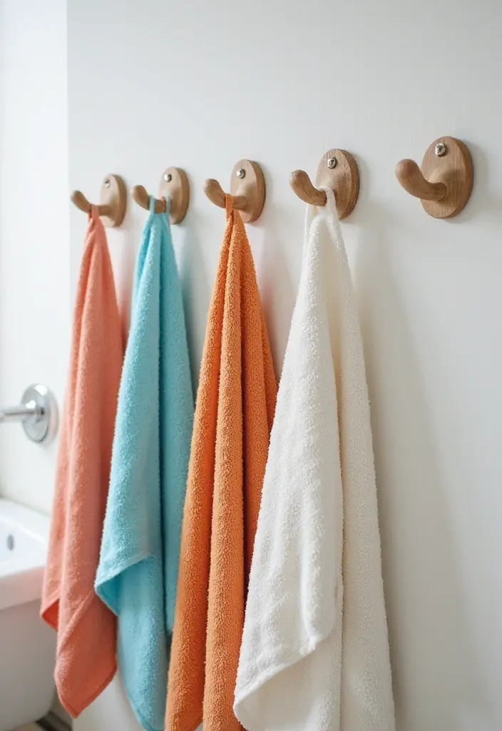 25+ Bathroom Storage Ideas to Declutter and Beautify Your Space - 12. Eco-Friendly Towel Hooks