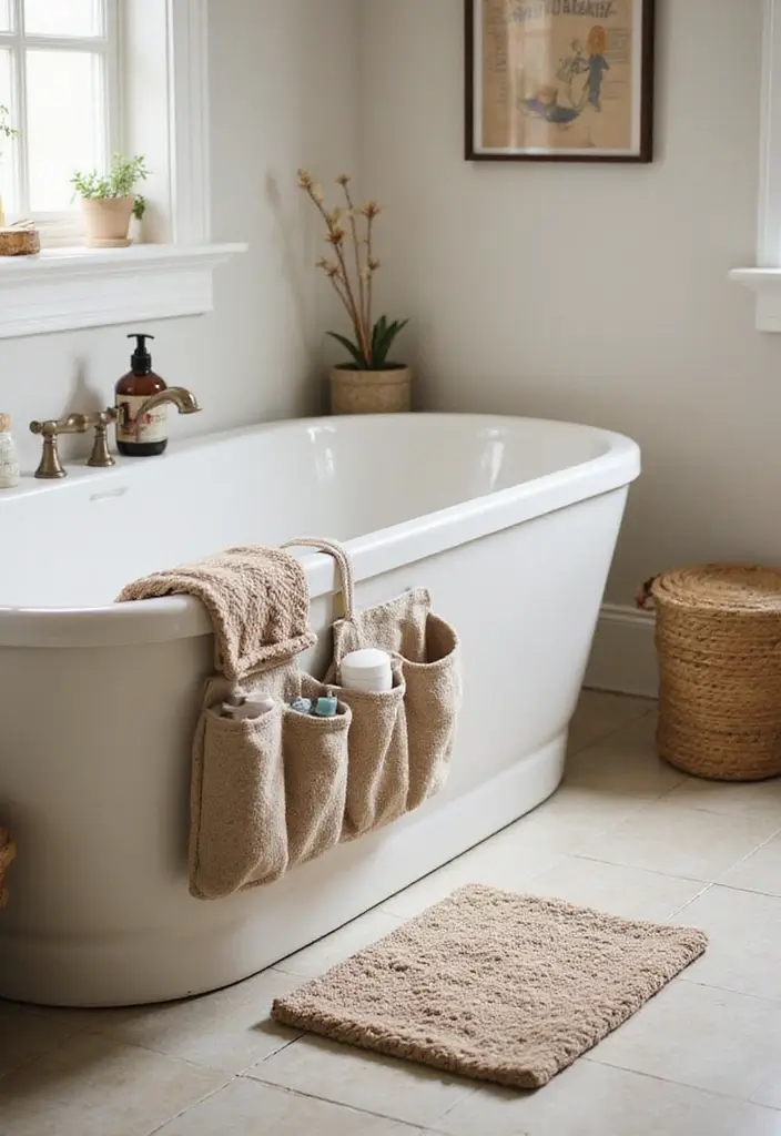 25+ Bathroom Storage Ideas to Declutter and Beautify Your Space - 17. Stylish Bath Mat with Storage