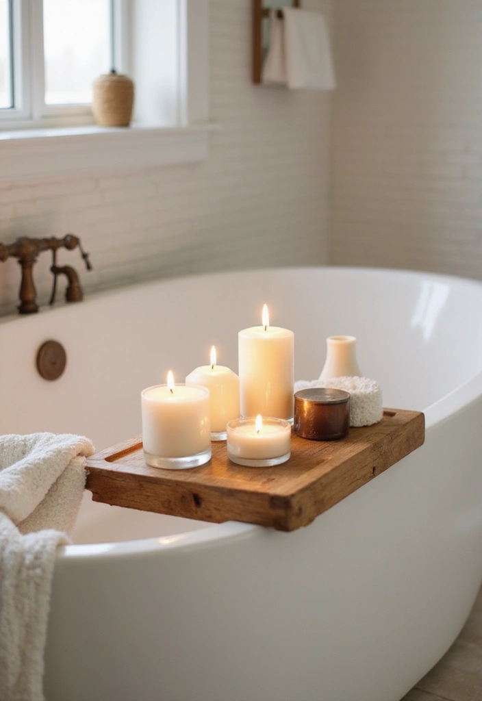 25+ Bathroom Storage Ideas to Declutter and Beautify Your Space - 20. Natural Wood Spa Caddy