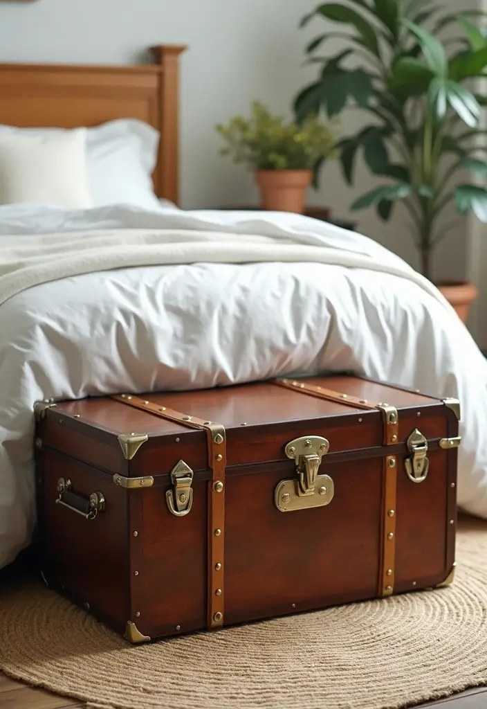 25+ Bedroom Storage Ideas for a Clutter-Free Sanctuary - 14. Stylish Trunks