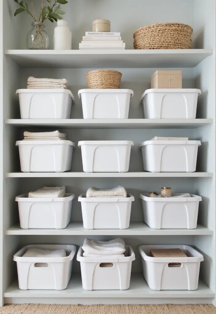 25+ Bedroom Storage Ideas for a Clutter-Free Sanctuary - 16. Stackable Storage Bins