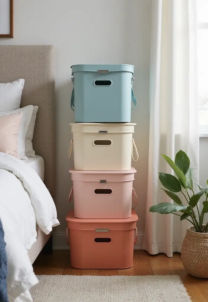 25+ Bedroom Storage Ideas for a Clutter-Free Sanctuary - 17. Foldable Storage Boxes