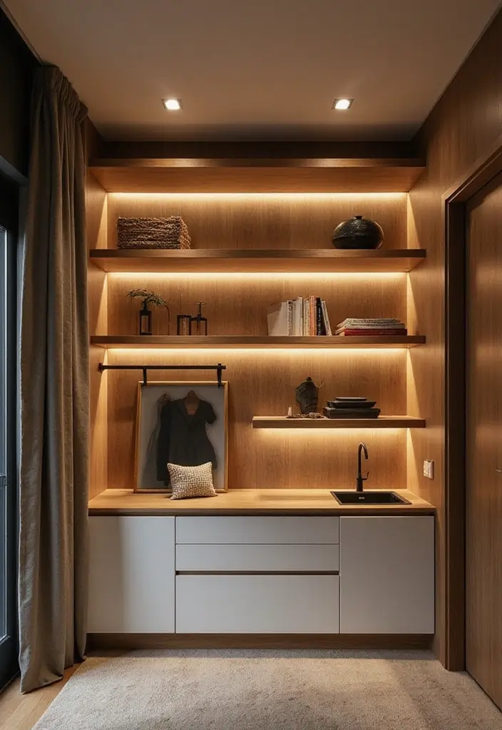 25+ Bedroom Storage Ideas for a Clutter-Free Sanctuary - 24. Lighted Storage Solutions