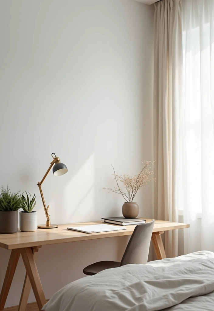 25+ Bedroom Storage Ideas for a Clutter-Free Sanctuary - 25. Minimalist Desk Solutions