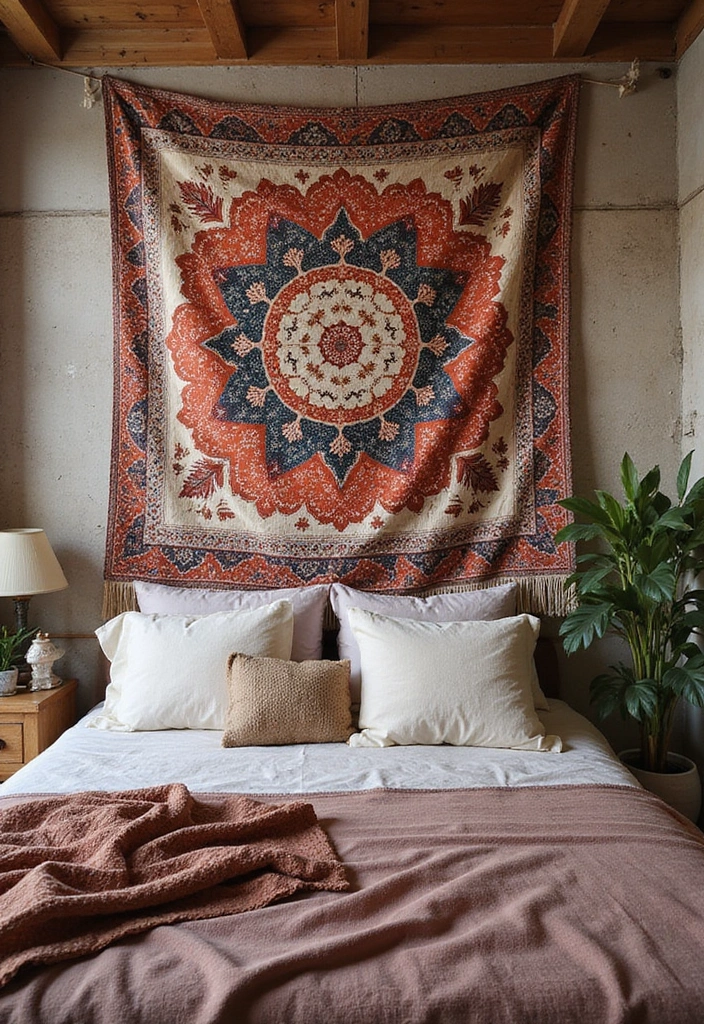 25+ Bedroom Wall Ideas That Make Your Space Feel Special - 1. Layered Tapestries