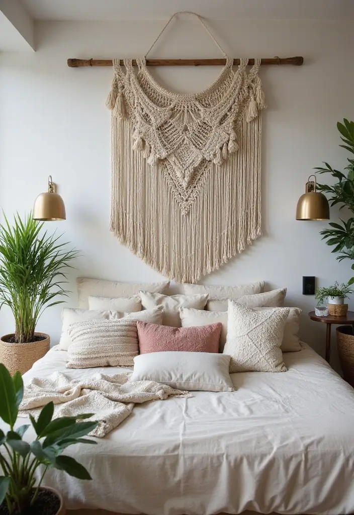 25+ Bedroom Wall Ideas That Make Your Space Feel Special - 2. Macrame Wall Hangings