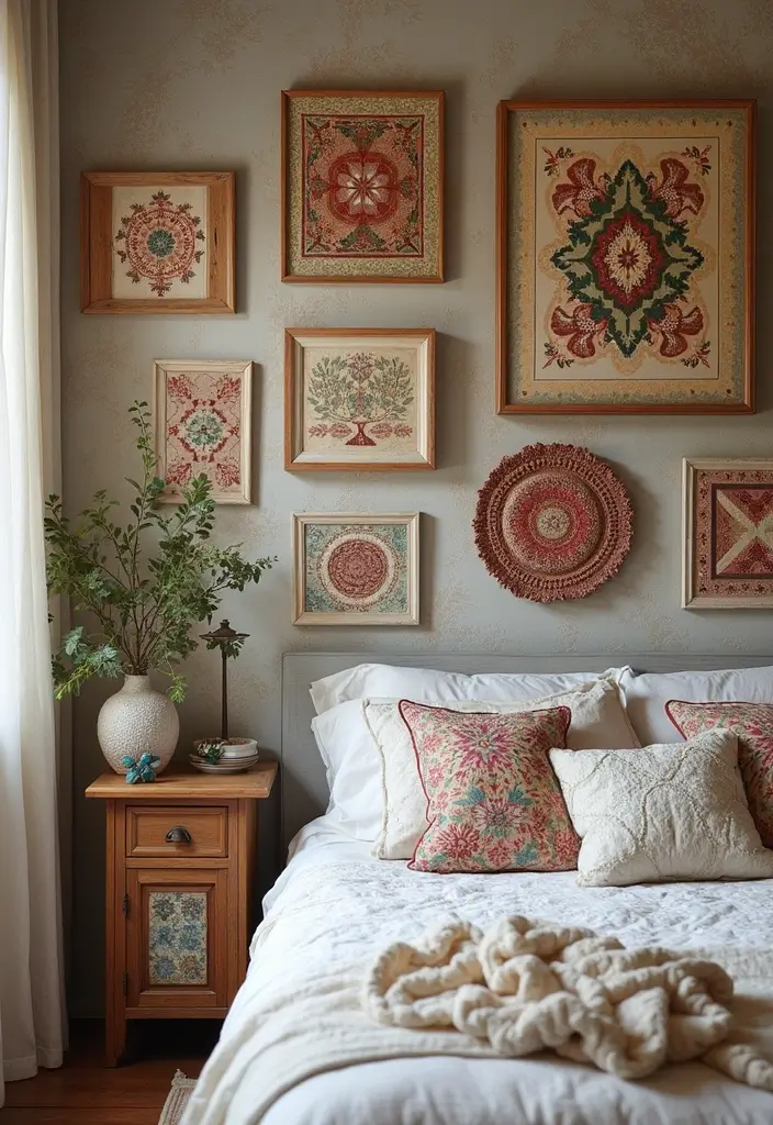 25+ Bedroom Wall Ideas That Make Your Space Feel Special - 22. Quilted Wall Art