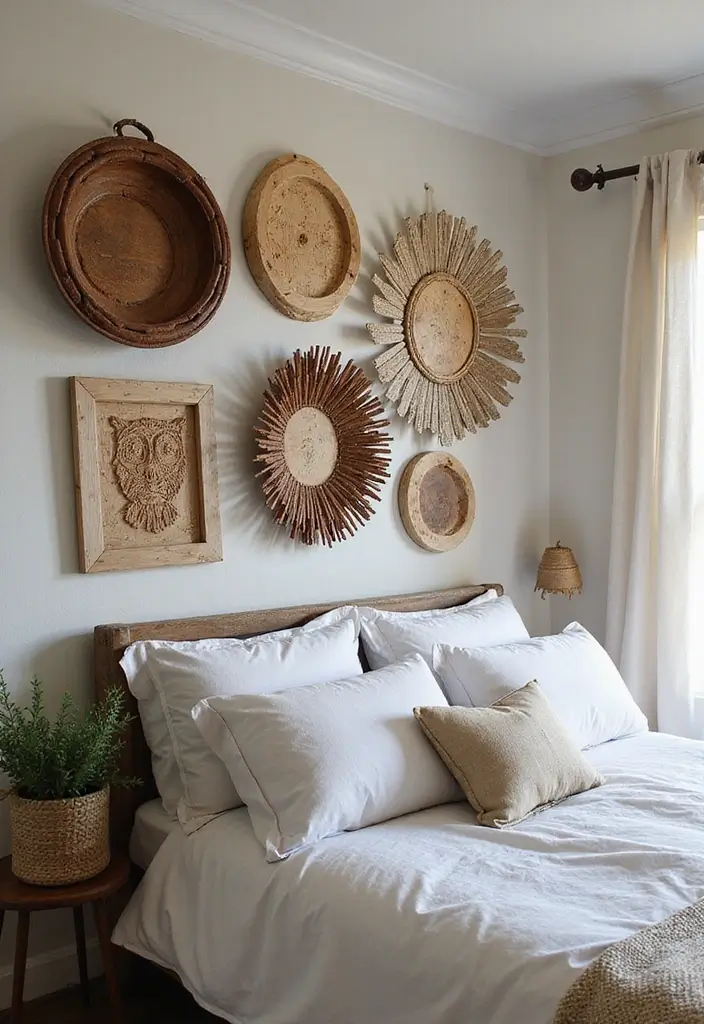 25+ Bedroom Wall Ideas That Make Your Space Feel Special - 24. Upcycled Wall Decor