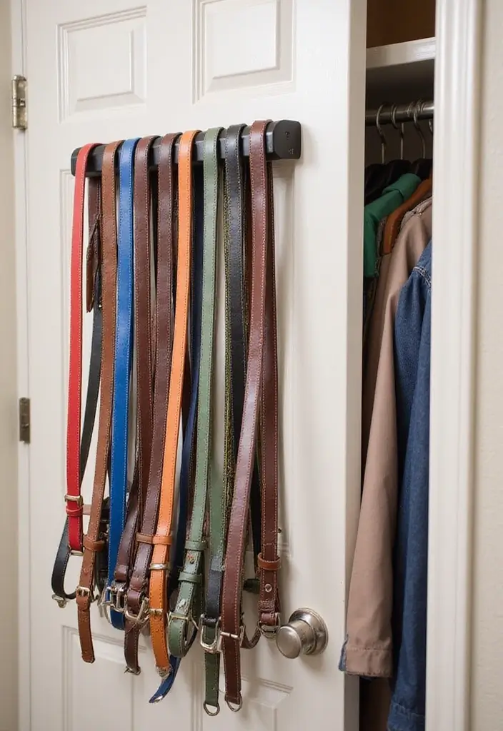 25+ Belt Storage Ideas to Organize Your Accessories Easily - 1. Magnetic Belt Rack