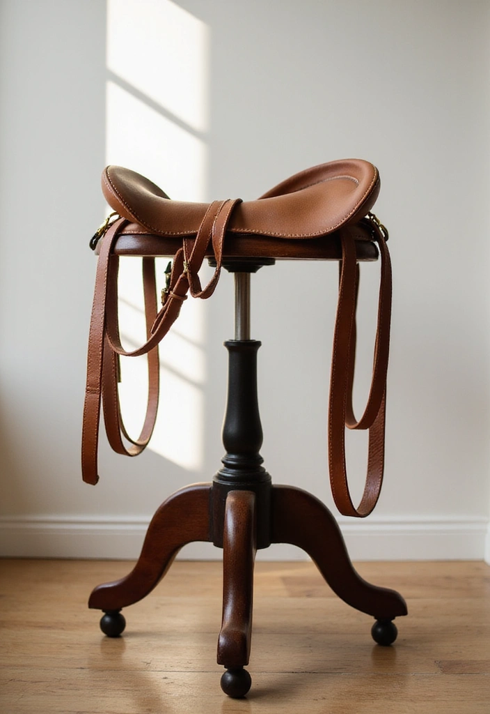 25+ Belt Storage Ideas to Organize Your Accessories Easily - 13. Saddle Stools or Benches