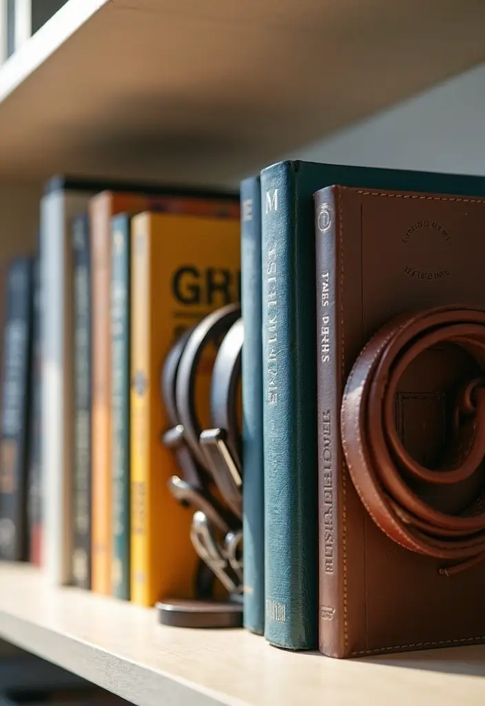 25+ Belt Storage Ideas to Organize Your Accessories Easily - 16. Practical Bookends