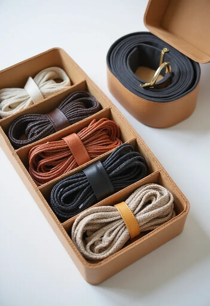 25+ Belt Storage Ideas to Organize Your Accessories Easily - 17. Caddy Storage System