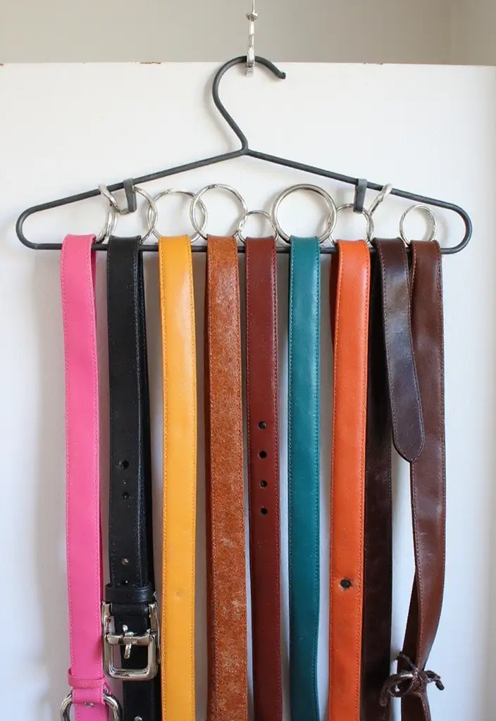 25+ Belt Storage Ideas to Organize Your Accessories Easily - 2. DIY Belt Hangers