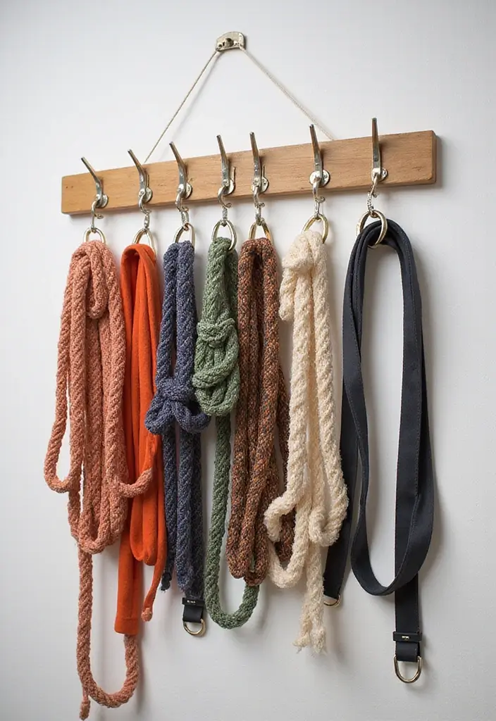 25+ Belt Storage Ideas to Organize Your Accessories Easily - 22. Bungee Cord Storage