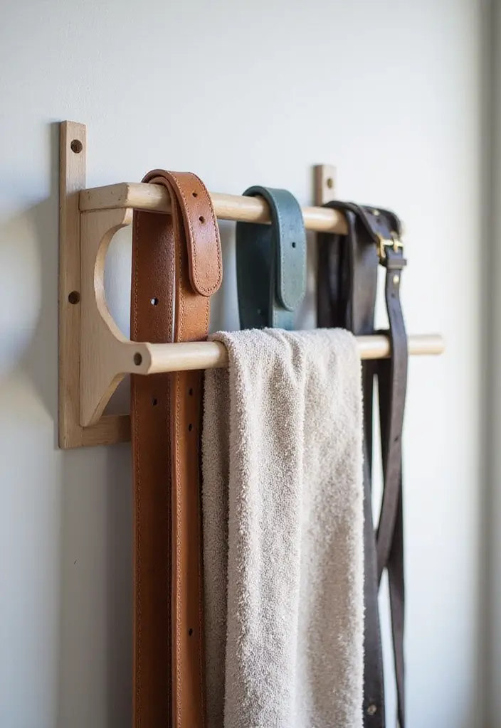 25+ Belt Storage Ideas to Organize Your Accessories Easily - 25. Use a Towel Rack