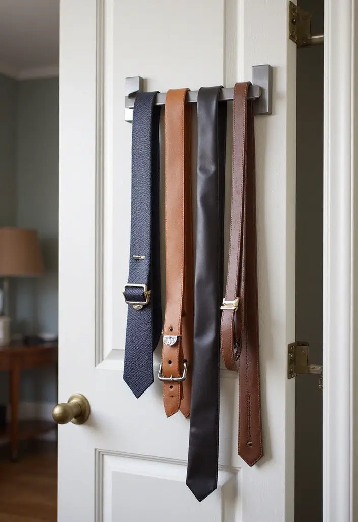 25+ Belt Storage Ideas to Organize Your Accessories Easily - 5. Use a Tie Rack