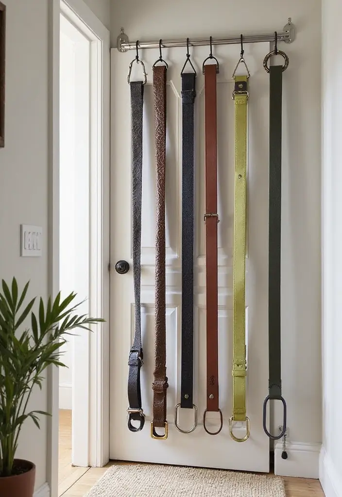 25+ Belt Storage Ideas to Organize Your Accessories Easily - 7. Over-the-Door Storage