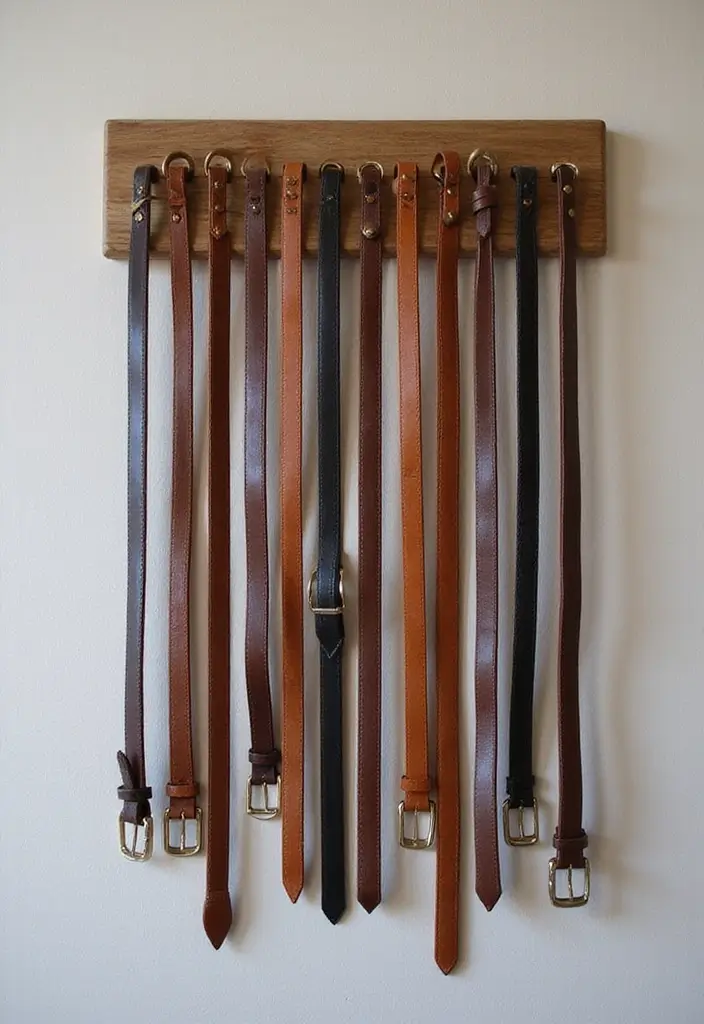 25+ Belt Storage Ideas to Organize Your Accessories Easily - 9. Wall-Mounted Belt Racks