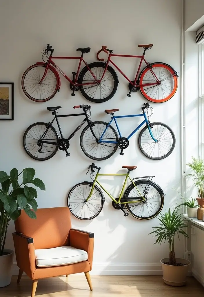 25+ Bike Storage Ideas for Indoors and Outdoors - 1. Wall-Mounted Bike Hooks