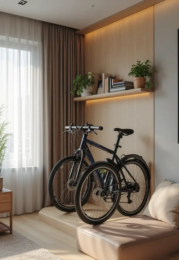 25+ Bike Storage Ideas for Indoors and Outdoors - 11. Foldable Bike Storage