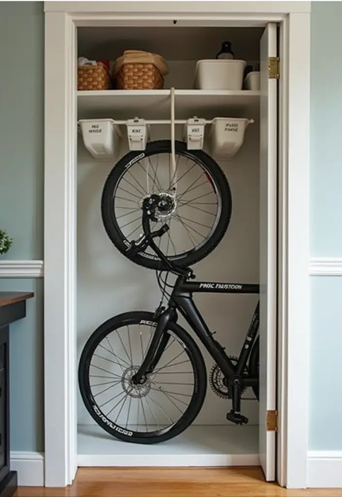 25+ Bike Storage Ideas for Indoors and Outdoors - 14. Bike Closet Organization