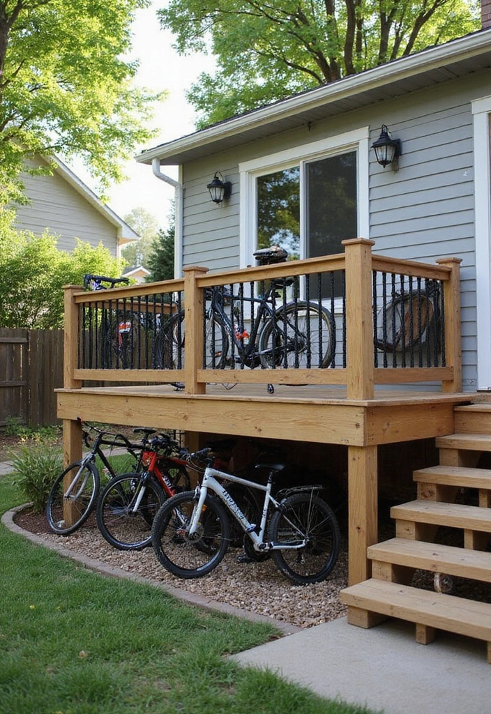 25+ Bike Storage Ideas for Indoors and Outdoors - 18. Bike Storage Under a Deck
