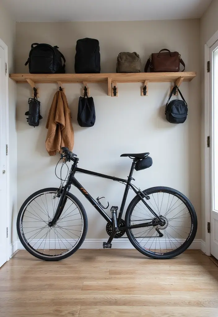 25+ Bike Storage Ideas for Indoors and Outdoors - 20. Bike Storage with Hooks and Shelving