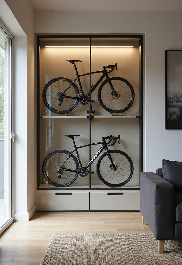 25+ Bike Storage Ideas for Indoors and Outdoors - 21. Bicycle Display Cases