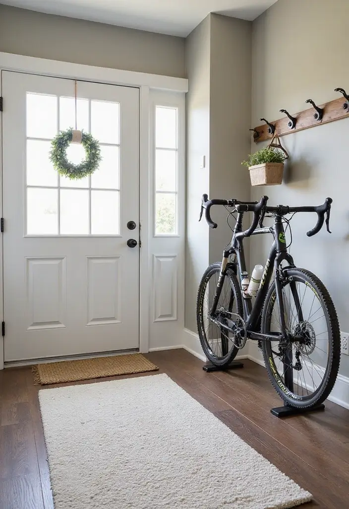 25+ Bike Storage Ideas for Indoors and Outdoors - 22. Bike Storage in the Entryway