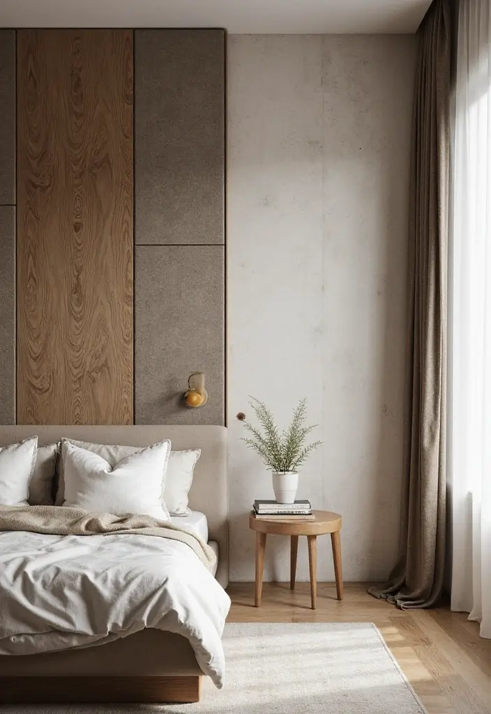 25+ Blank Bedroom Wall Ideas to Fill Empty Space Beautifully - 11. Textured Wall Panels