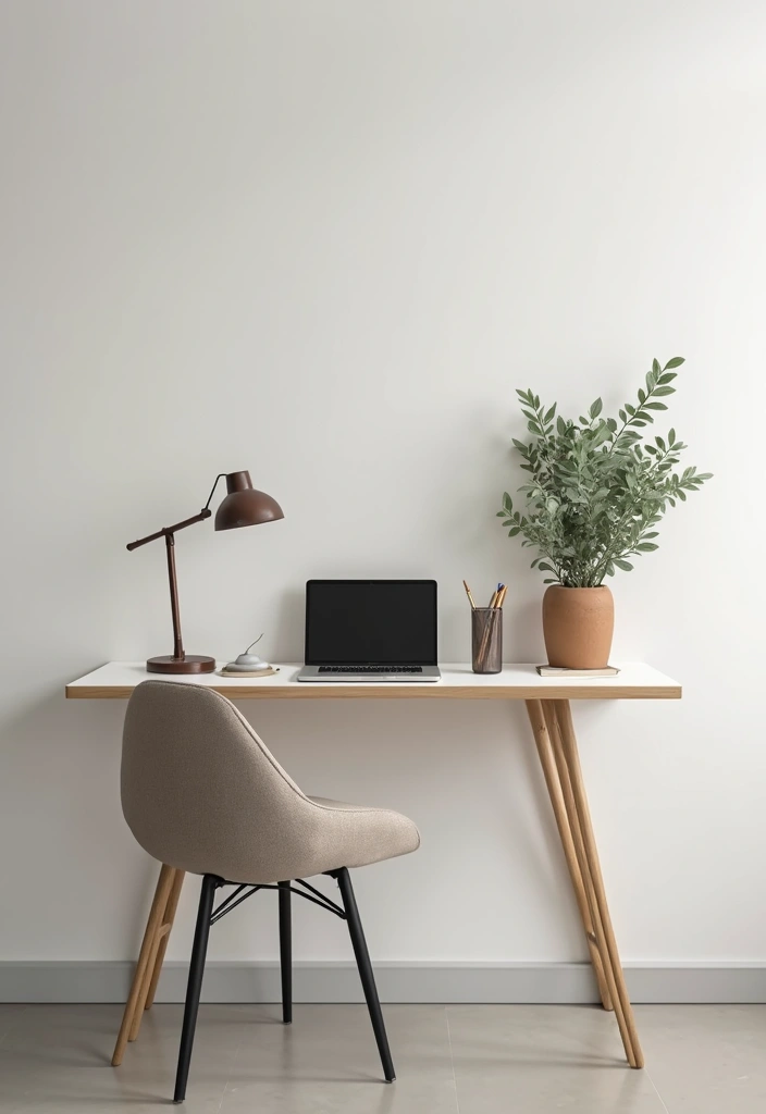 25+ Blank Bedroom Wall Ideas to Fill Empty Space Beautifully - 18. Wall-mounted Desk