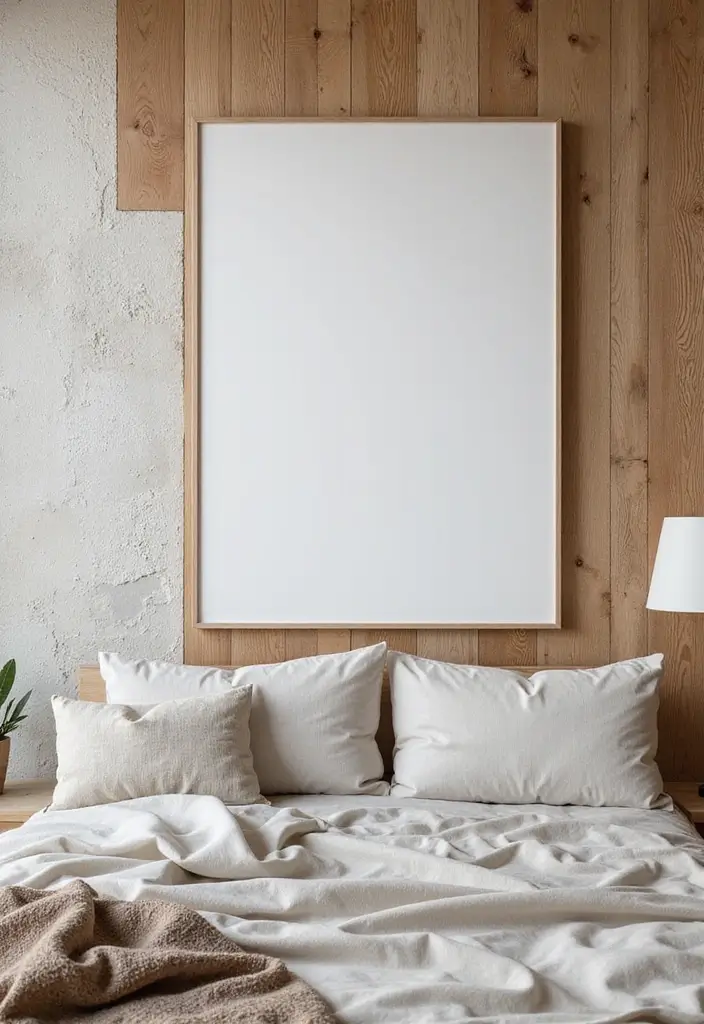 25+ Blank Bedroom Wall Ideas to Fill Empty Space Beautifully - 23. Layered Wall Textures