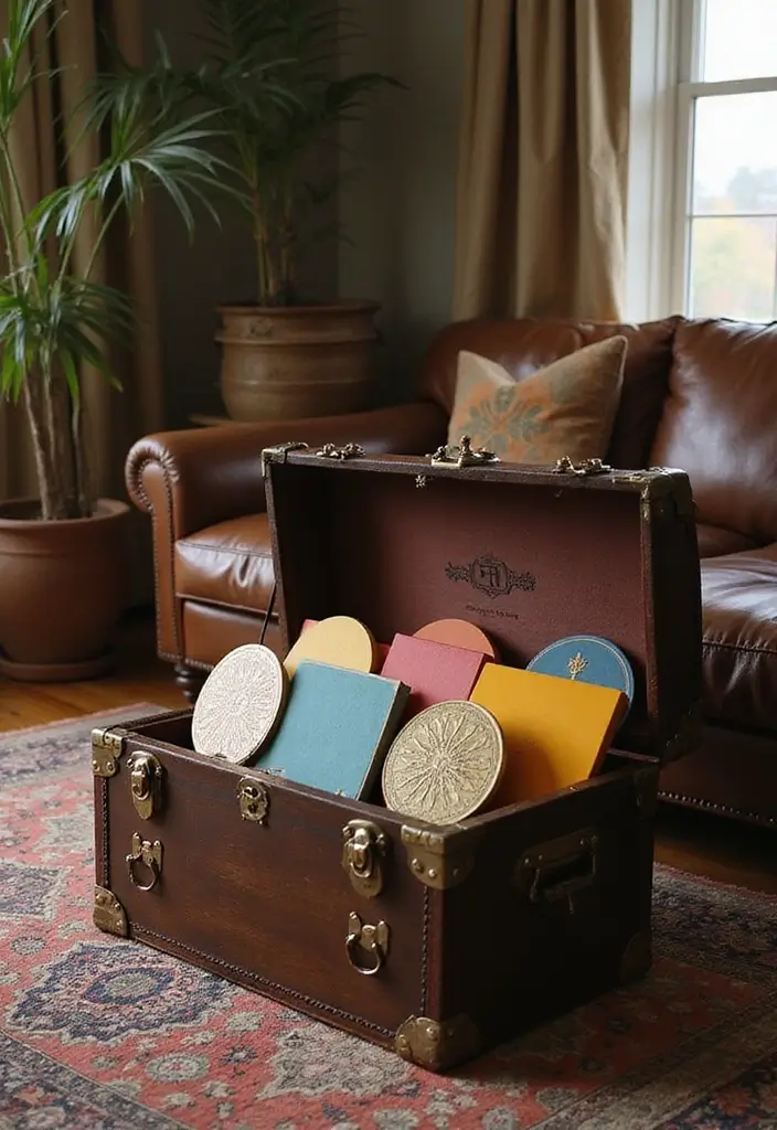 25+ Board Game Storage Ideas to Keep Family Nights Organized - 13. Decorative Trunks