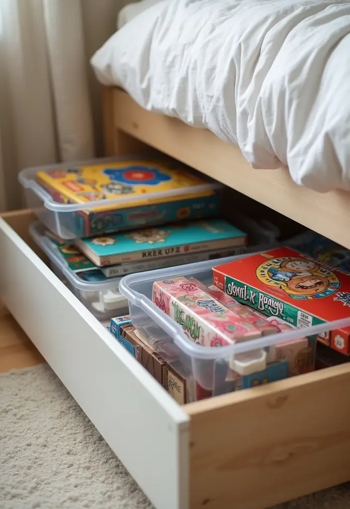 25+ Board Game Storage Ideas to Keep Family Nights Organized - 3. Under-Bed Storage Solutions