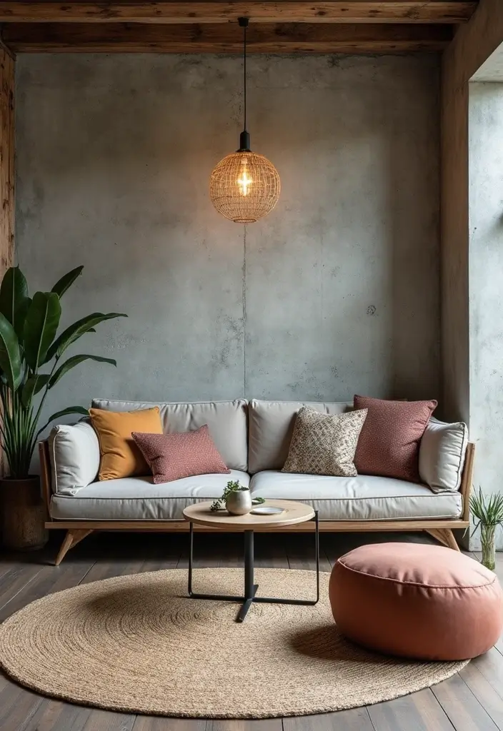 25+ Cement Wall Ideas for an Industrial Modern Feel - 18. Cement Wall with Reclaimed Materials