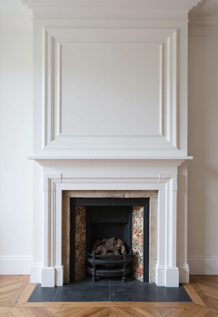 25+ Chimney Wall Ideas That Elevate Your Fireplace Design - 13. Decorative Molding for Elegance