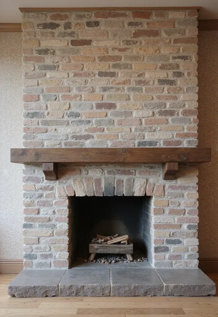 25+ Chimney Wall Ideas That Elevate Your Fireplace Design - 14. Textured Wallpaper for Added Depth