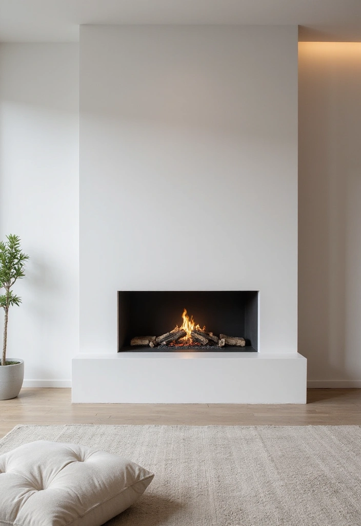 25+ Chimney Wall Ideas That Elevate Your Fireplace Design - 18. Open Fireplace Concept for Minimalist Appeal