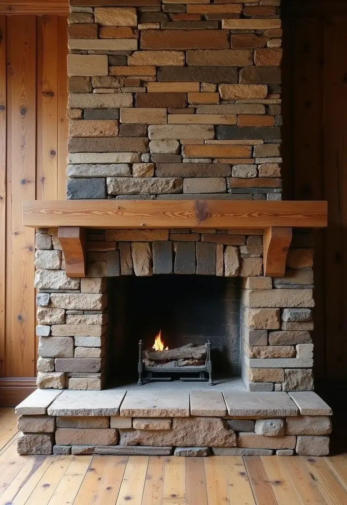 25+ Chimney Wall Ideas That Elevate Your Fireplace Design - 22. Reclaimed Wood for Sustainable Style