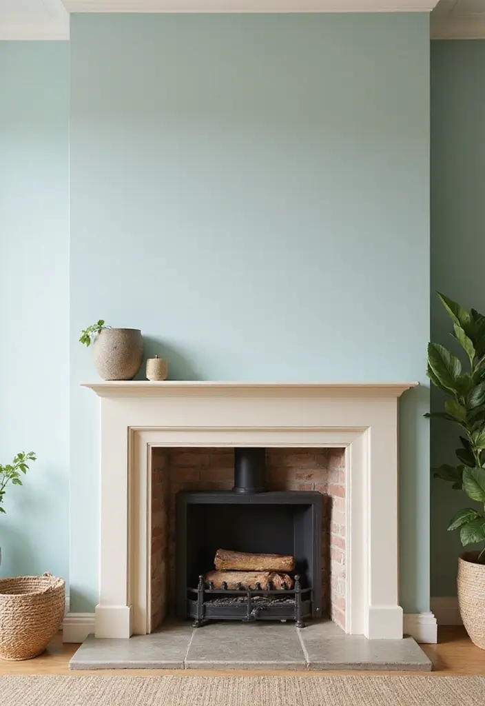 25+ Chimney Wall Ideas That Elevate Your Fireplace Design - 23. Eco-Friendly Paints for a Healthier Home