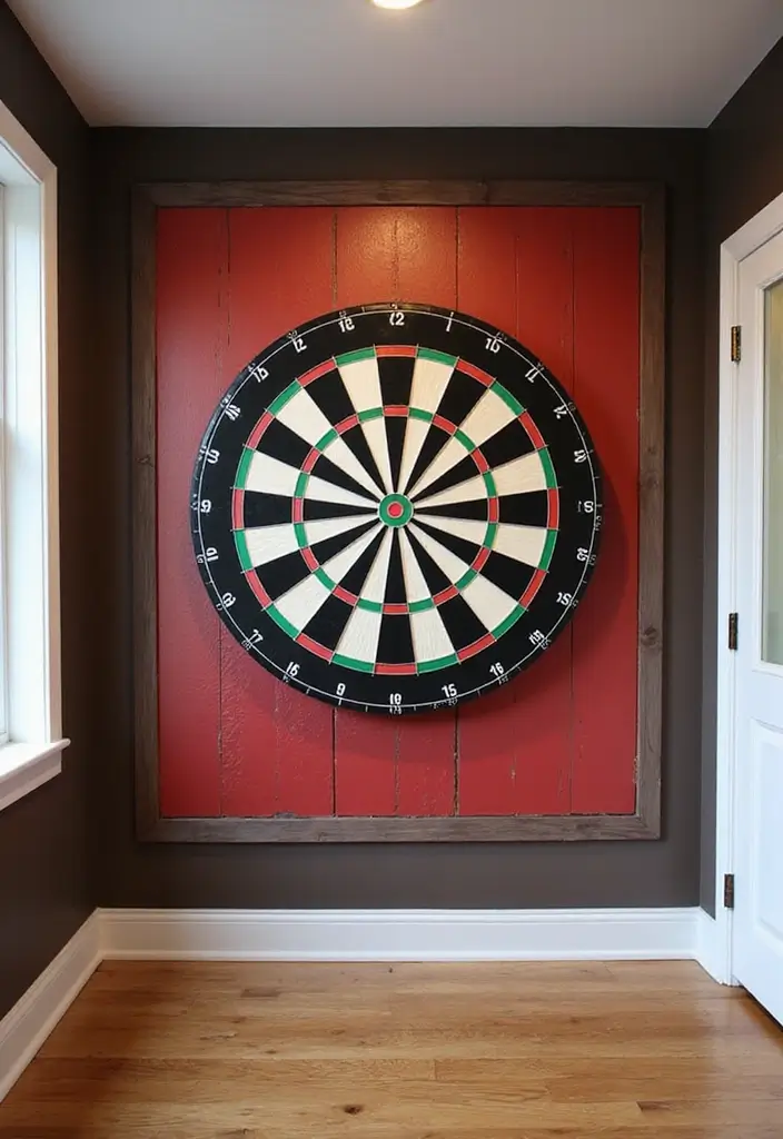 25+ Dart Board Wall Ideas That Protect and Look Cool 93 25+ Dart Board Wall Ideas That Protect and Look Cool - 14. Accent Wall with Dartboard