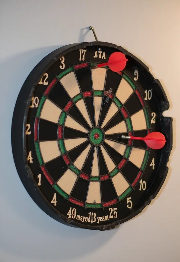 25+ Dart Board Wall Ideas That Protect and Look Cool 105 25+ Dart Board Wall Ideas That Protect and Look Cool - 16. Wall-Mounted Dartboard Holder
