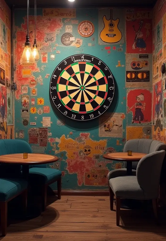 25+ Dart Board Wall Ideas That Protect and Look Cool 122 25+ Dart Board Wall Ideas That Protect and Look Cool - 19. Wall Art Inspired by Darts